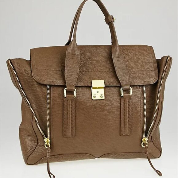 Phillip Lim 3.1 Calfskin Pashli Satchel Leather Large Taupe (w/ Original Tags)
